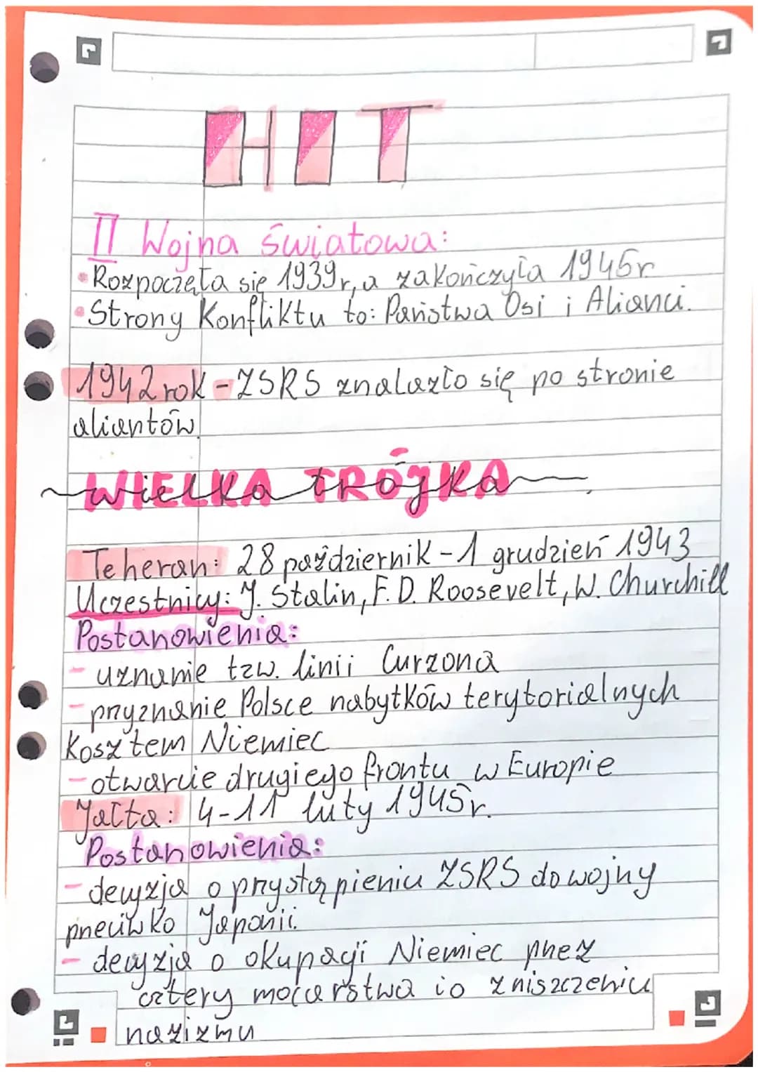 II Wojna światowa
•Rozpoczęła się 1939, a zakończyła 1945r
•Strony Konfliktu to: Państwa Osi ; Alianci.
i
4
1942 rok - ZSRS znalazło się po 
