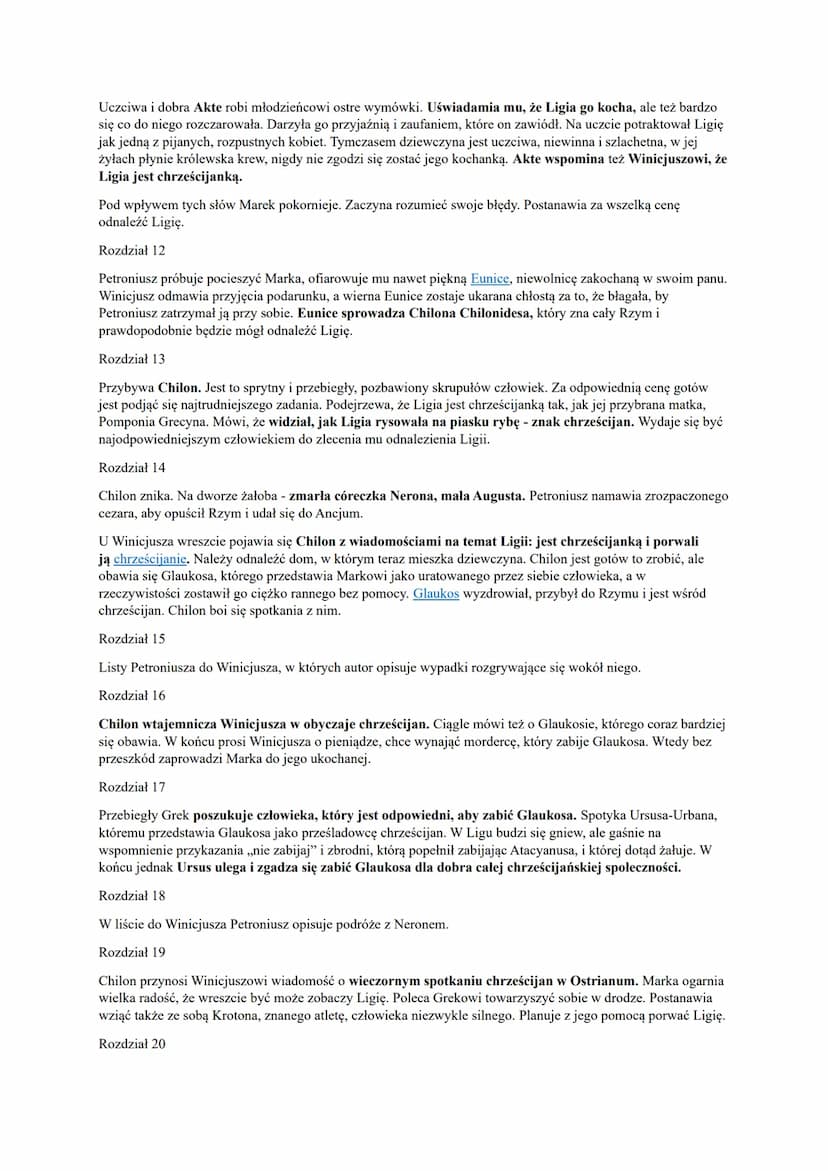 Quo Vadis Henryka Sienkiewicza to powieść historyczna opisująca prześladowania pierwszych chrześcijan
oraz rozwój ich religii.
Akcja Quo Vad