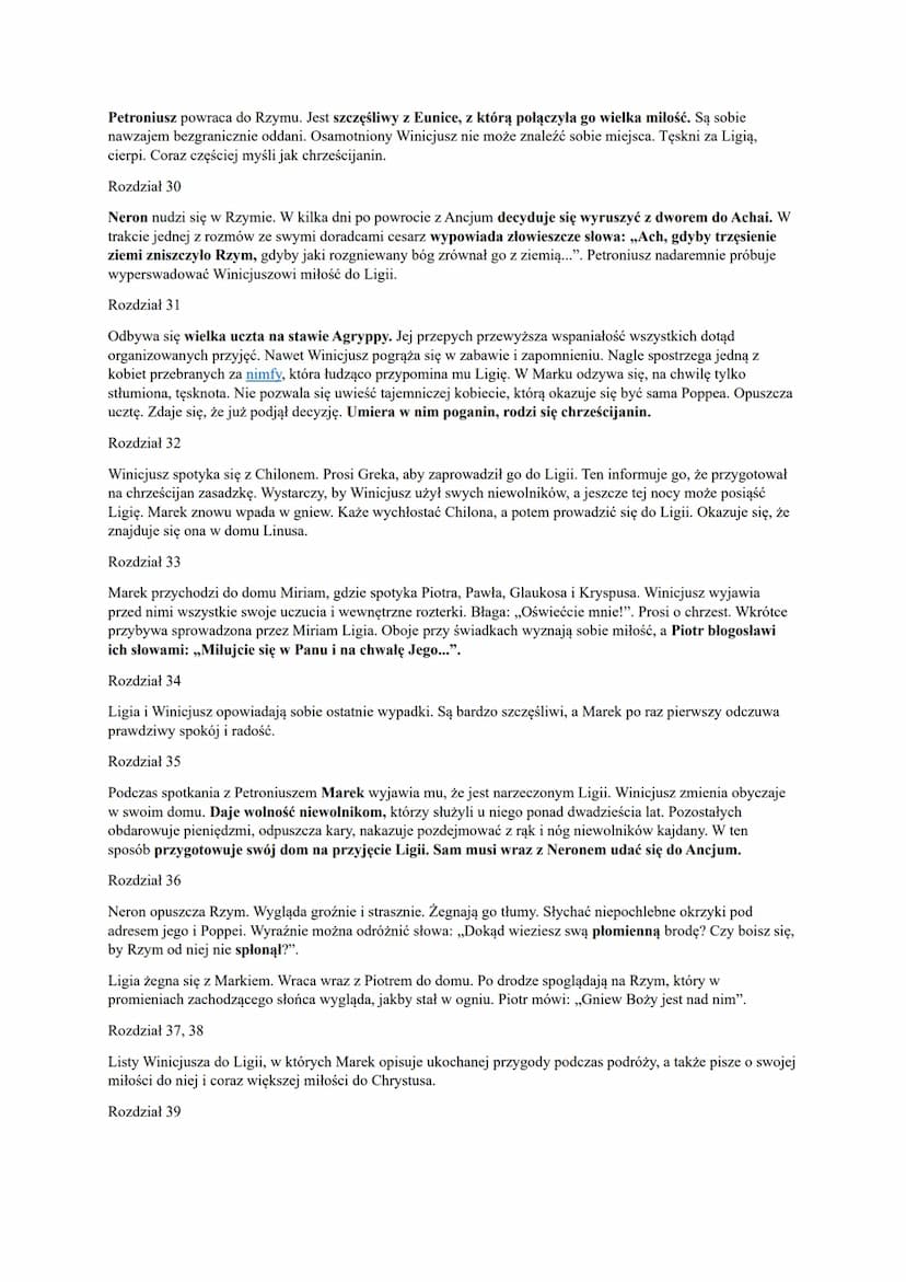 Quo Vadis Henryka Sienkiewicza to powieść historyczna opisująca prześladowania pierwszych chrześcijan
oraz rozwój ich religii.
Akcja Quo Vad