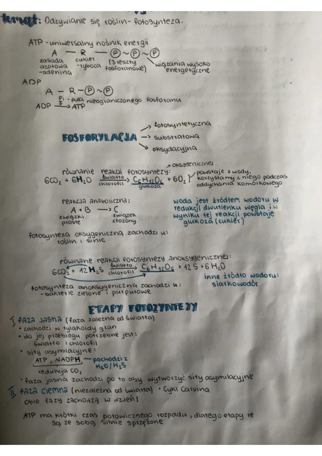 temat: Odzywianie się roślin- fotosynteza.
ATP-uniwersalny nośnik energii
A
zasada
azotowa
-adening
ADP
A-
ADP
- R
cukier
(3 reszty
-ryboza 