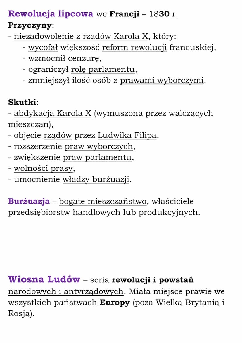 
<p>Rewolucja lipcowa we Francji miała miejsce w 1830 roku i była spowodowana niezadowoleniem z rządów Karola X. Karol X wycofał większość r