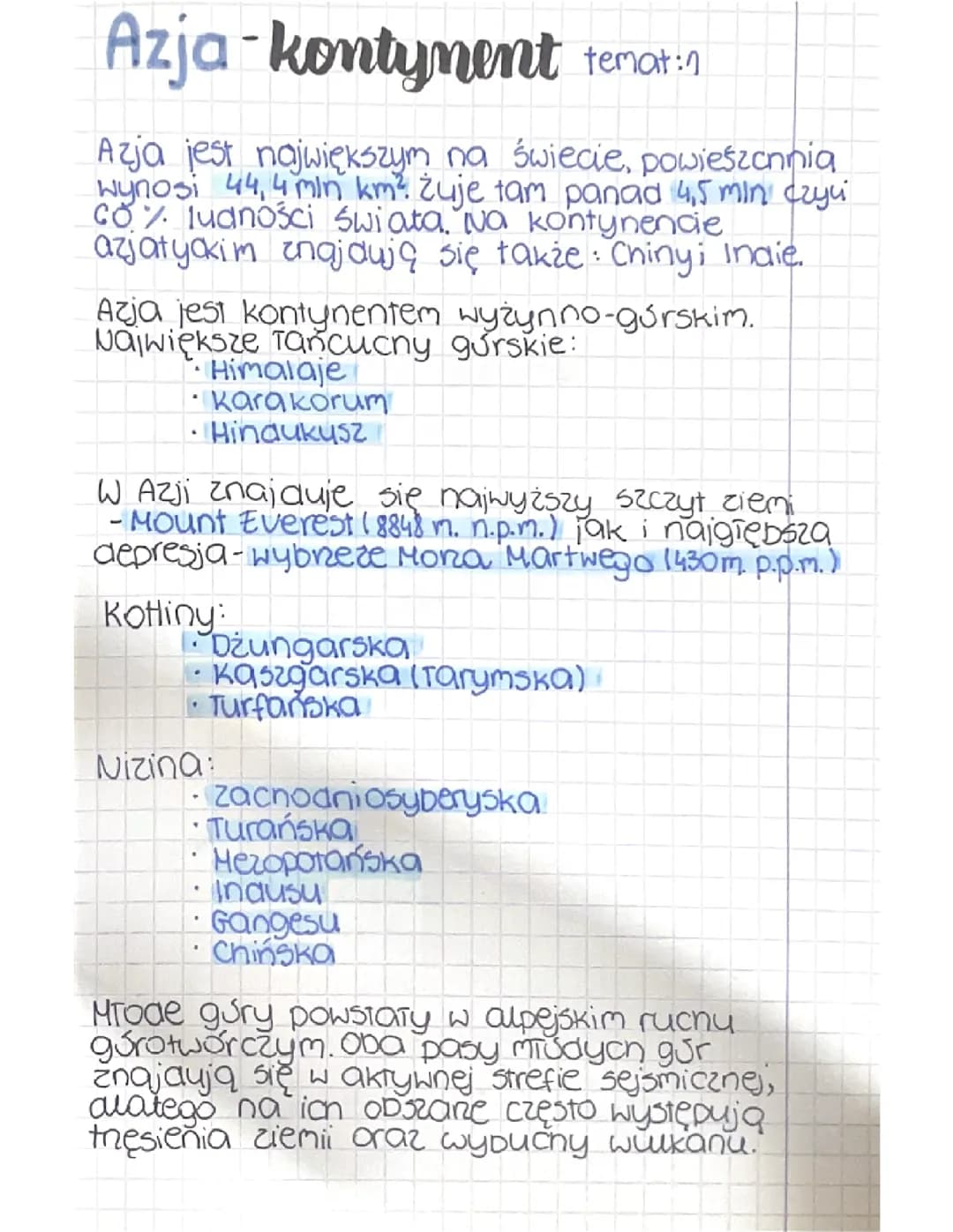 Środowisko przyrodnicze w Azji 
