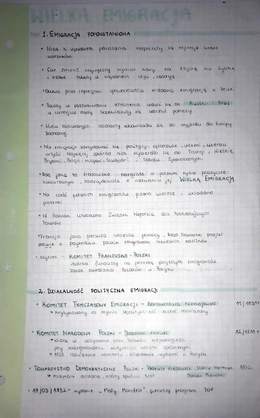 Wielka Emigracja: Kluczowe Fakty i Działania Polityczne