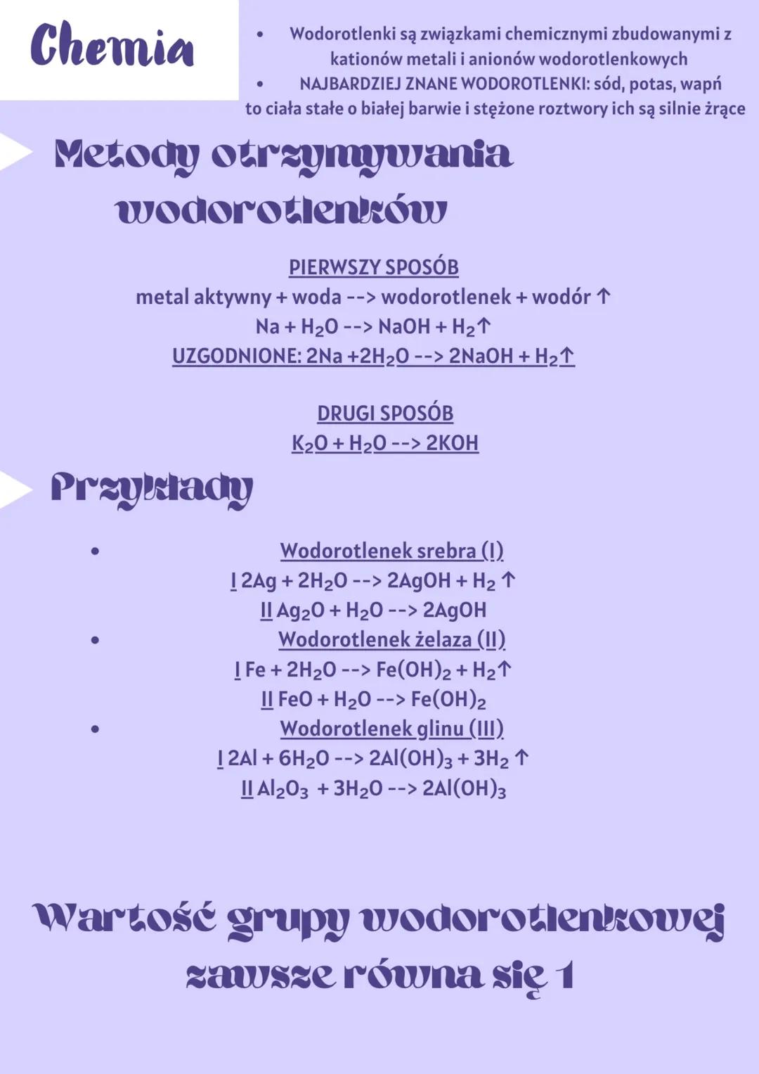 Wodorotlenki w chemii 🧪 - Klasa 8