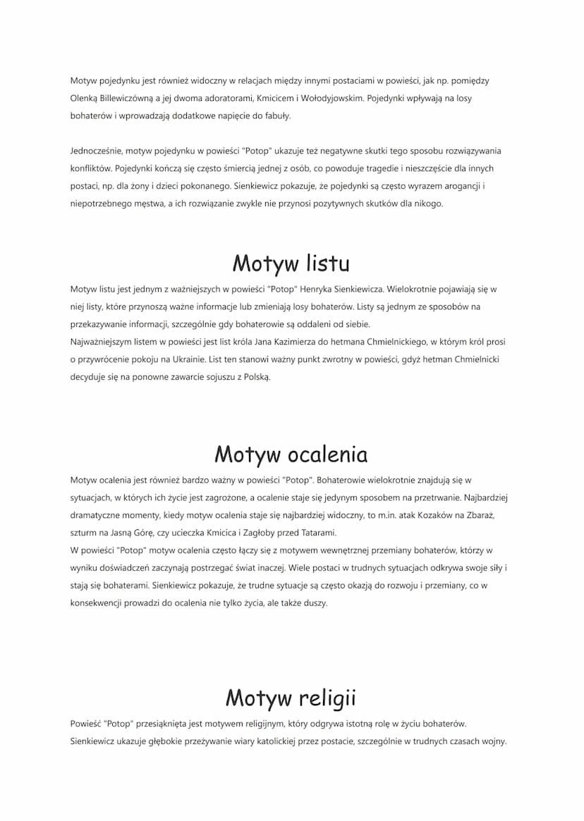 Potop- motywy
Motyw władcy
Motyw władcy jest jednym z kluczowych motywów w powieści "Potop" autorstwa Henryka Sienkiewicza.
Głównym bohatere