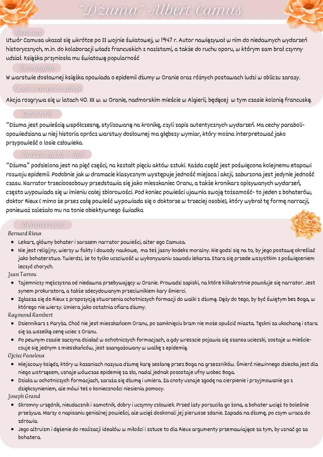 "Dżuma"  Albert Camus