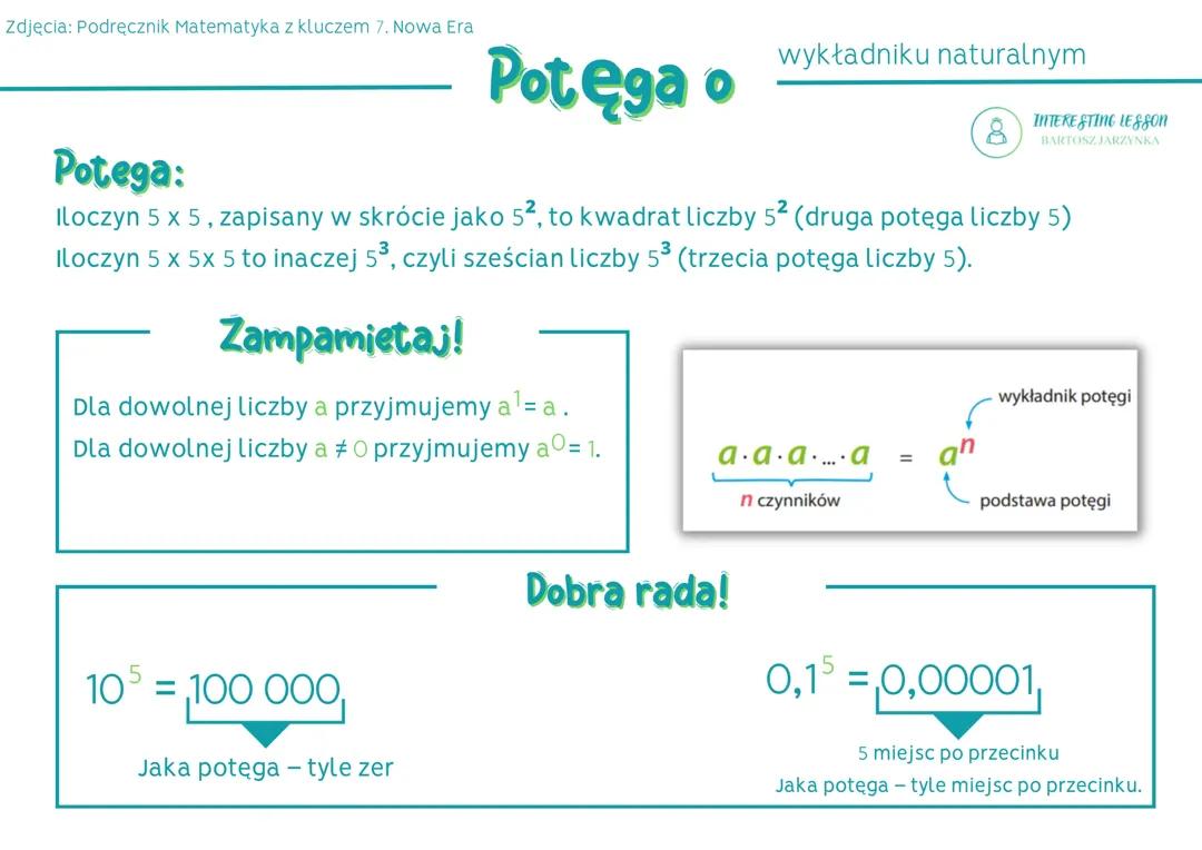 Matematyka - Potęga o wykładniku naturalnym