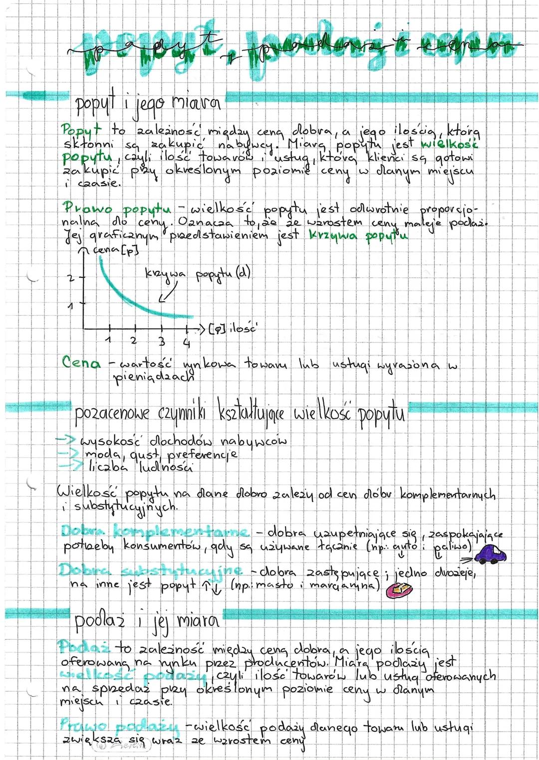 --- OCR Start ---
prout, woodeng's epsn
popyt i jego miara
Popyt to zależność między ceng, dobra, a jego ilością, która
są gotowi
nabywcy. M