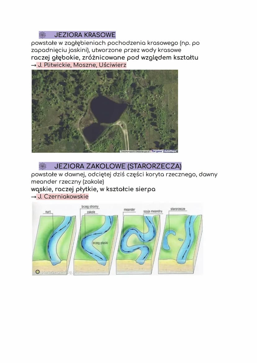 ◆ JEZIORA
→ naturalny zbiornik wodny utworzony w zagłębieniu terenu.
Aby doszło do powstania takiego zbiornika, muszą zostać
spełnione warun