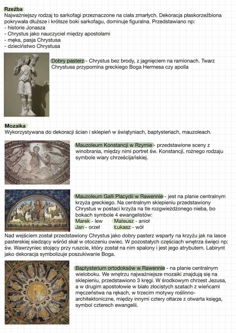 SZTUKA
WCZESNOCHRZEŚCIJAŃSKA SZTUKA WCZESNOCHRZEŚCIJAŃSKA
Powstanie religi chrześcijańskiej w pierwszym wieku naszej ery nie od razu znalazł