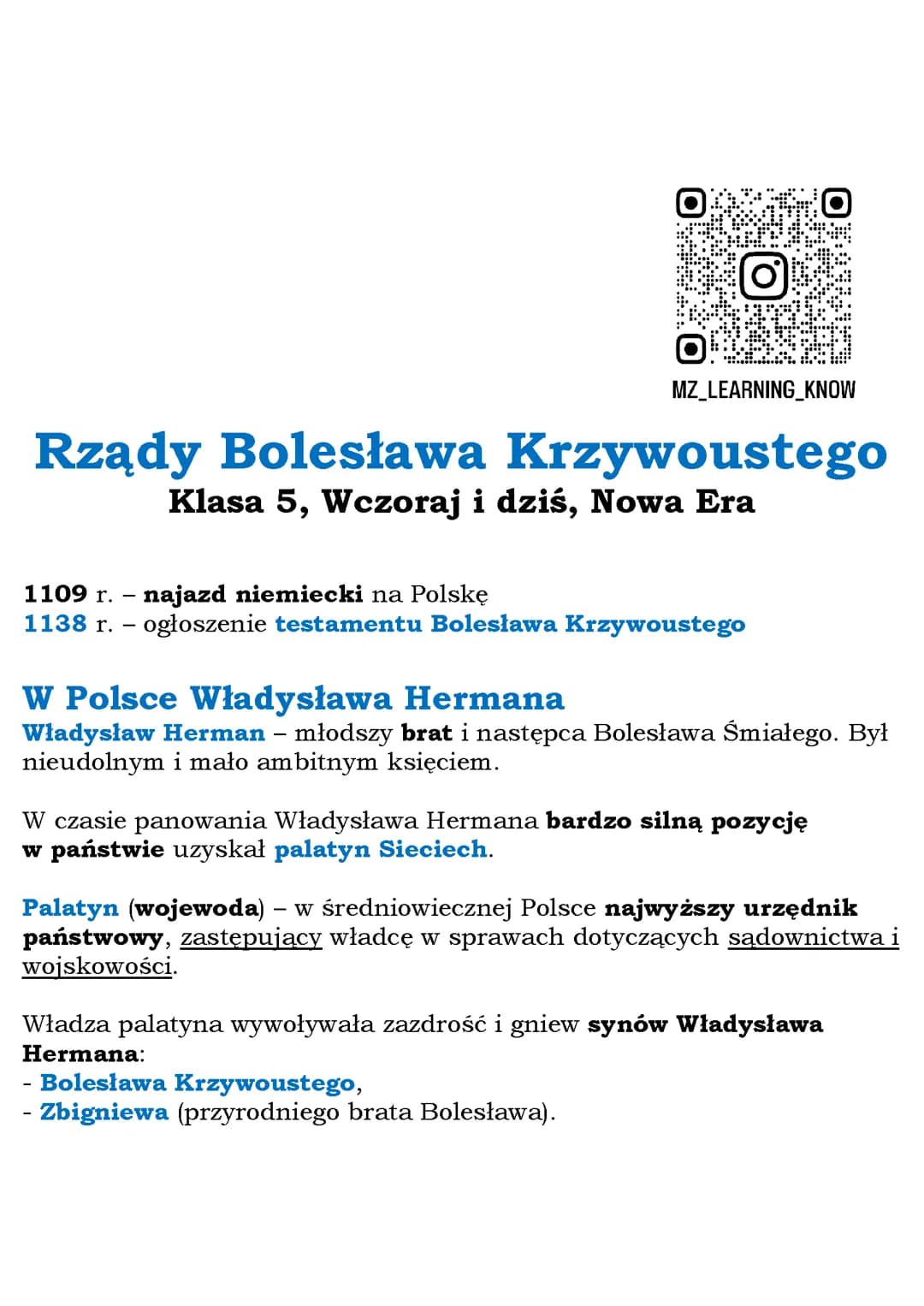 Rządy Bolesława Krzywoustego Klasa 5, Wczoraj i dziś, Nowa Era