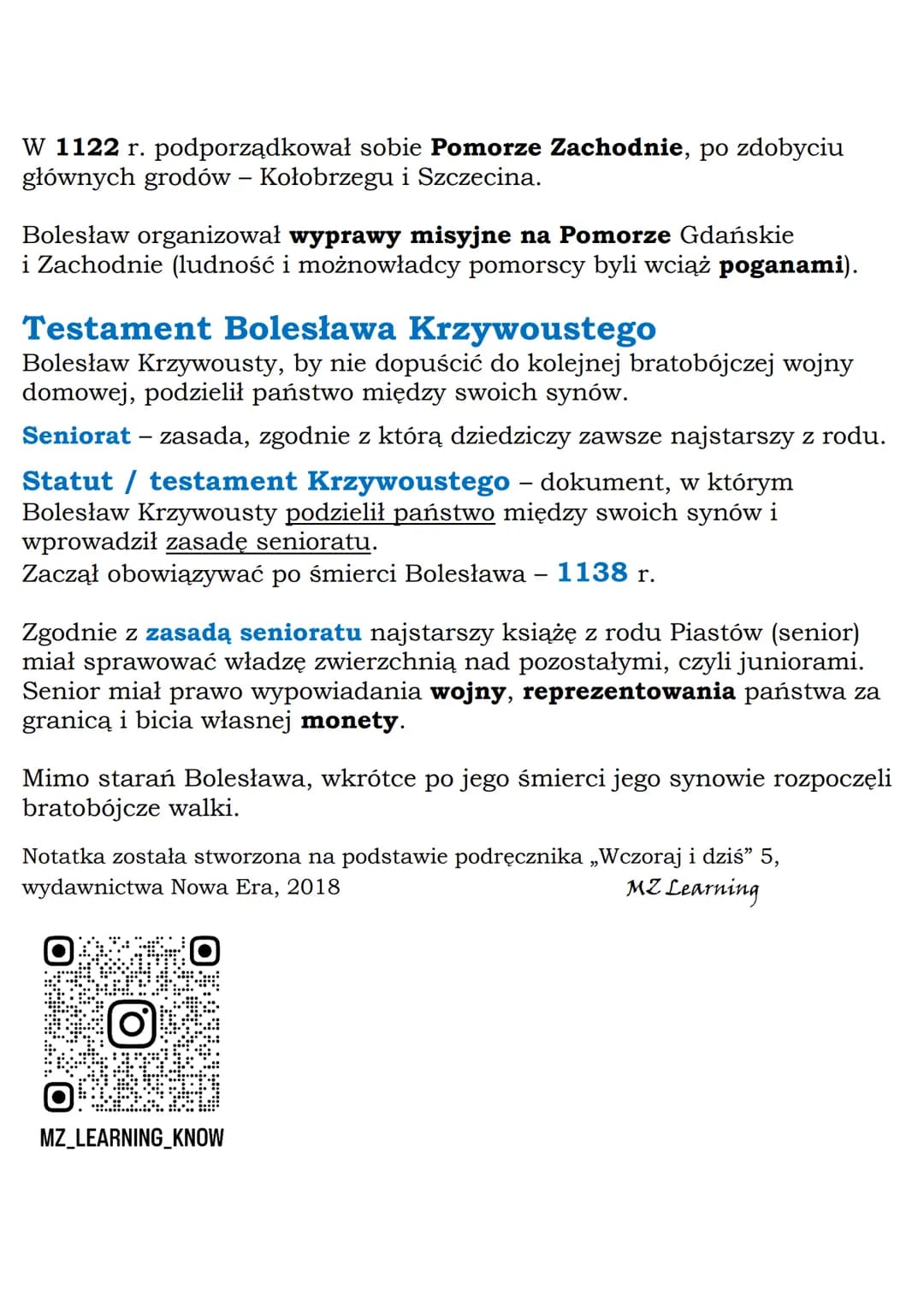 --- OCR Start ---
MZ_LEARNING_KNOW
Rządy Bolesława Krzywoustego
1109 r.
1138 г.
Klasa 5, Wczoraj i dziś, Nowa Era
najazd niemiecki na Polskę