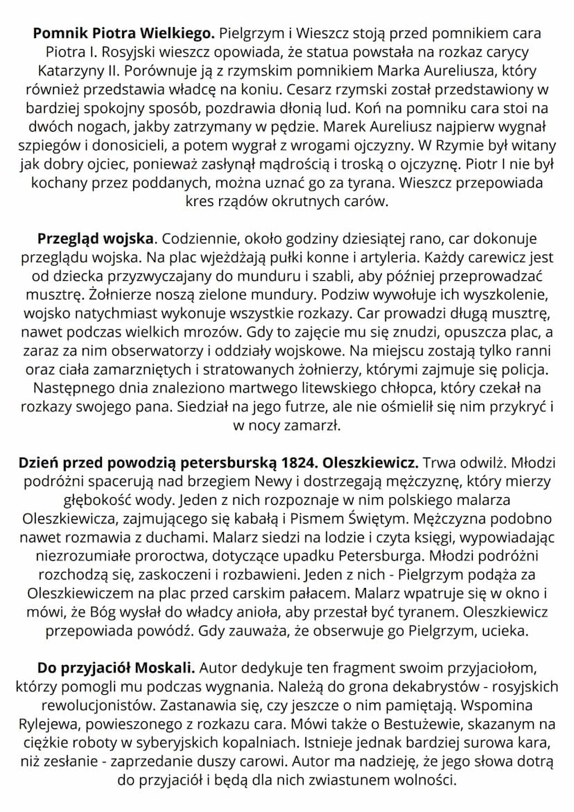 ,,Dziady" cz. III
Geneza
Trzecia część ,,Dziadów" nazywana jest także ,,Dziadami drezdeńskimi" ze względu na
fakt, iż powstała właśnie w sto