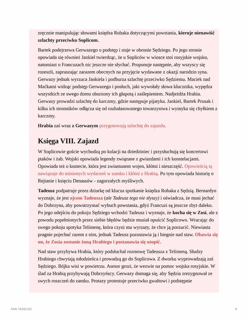 秭主画
Dt fot
津
PAN TADEUSZ
PAN TADEUSZ
AUTOR: ADAM MICKIEWICZ
▼ STRESZCZENIE
Księga I. Gospodarstwo
Księga ta rozpoczyna się inwokacją: "Litwo