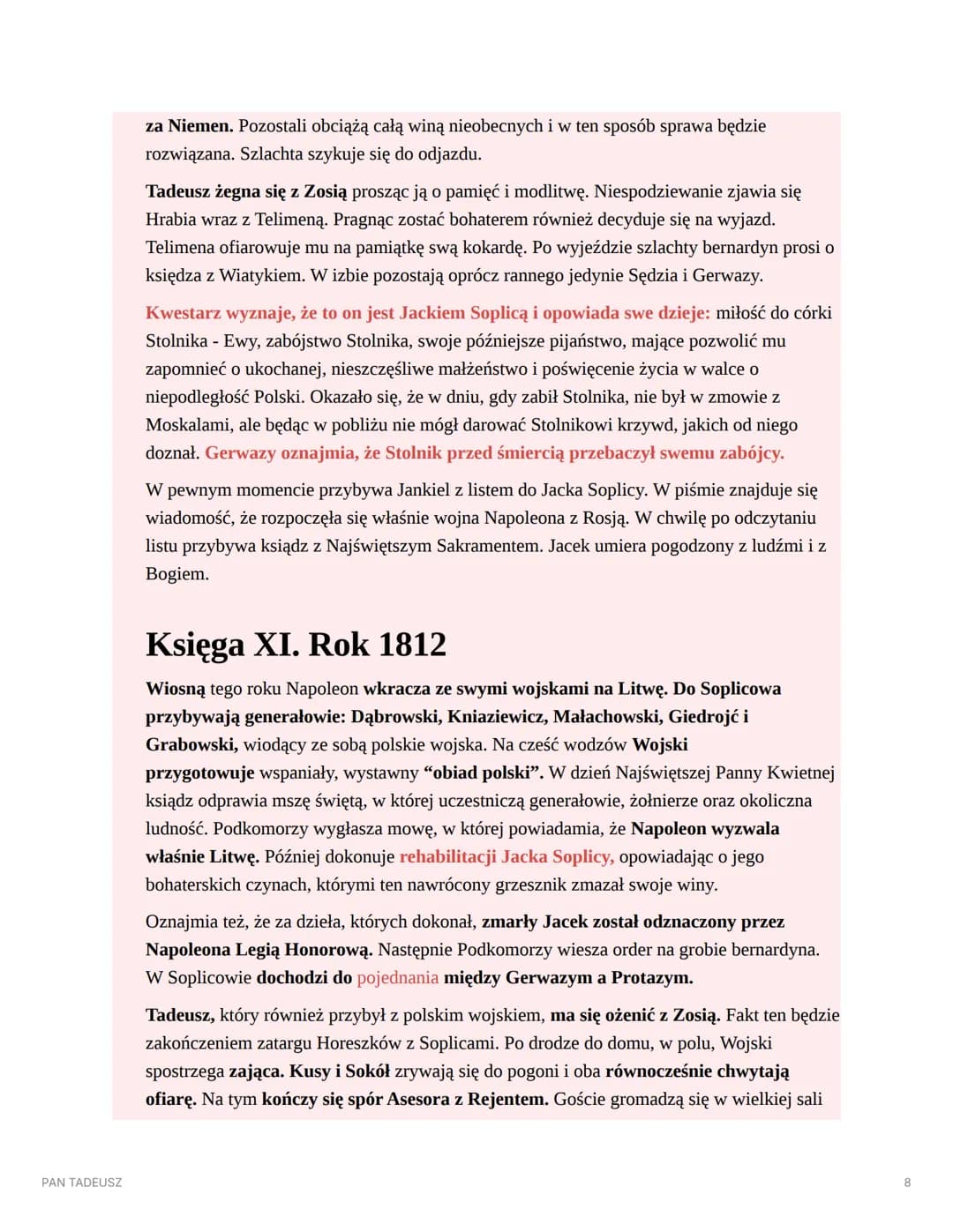 秭主画
Dt fot
津
PAN TADEUSZ
PAN TADEUSZ
AUTOR: ADAM MICKIEWICZ
▼ STRESZCZENIE
Księga I. Gospodarstwo
Księga ta rozpoczyna się inwokacją: "Litwo