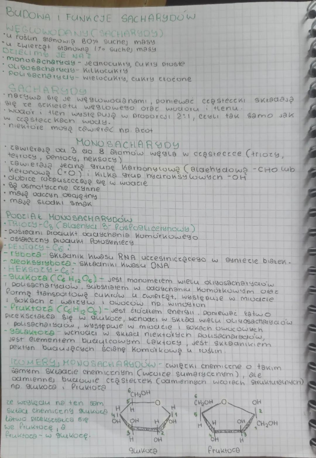 BUDOWA I FUNKCJE SACHARYDOW
WEGLOWODANY (SACHARYDY)
*u roślin stanowią 80% suche, masy
•u zwierząt stanowią 170 suchej
DEIELIMS JE NA
monosa