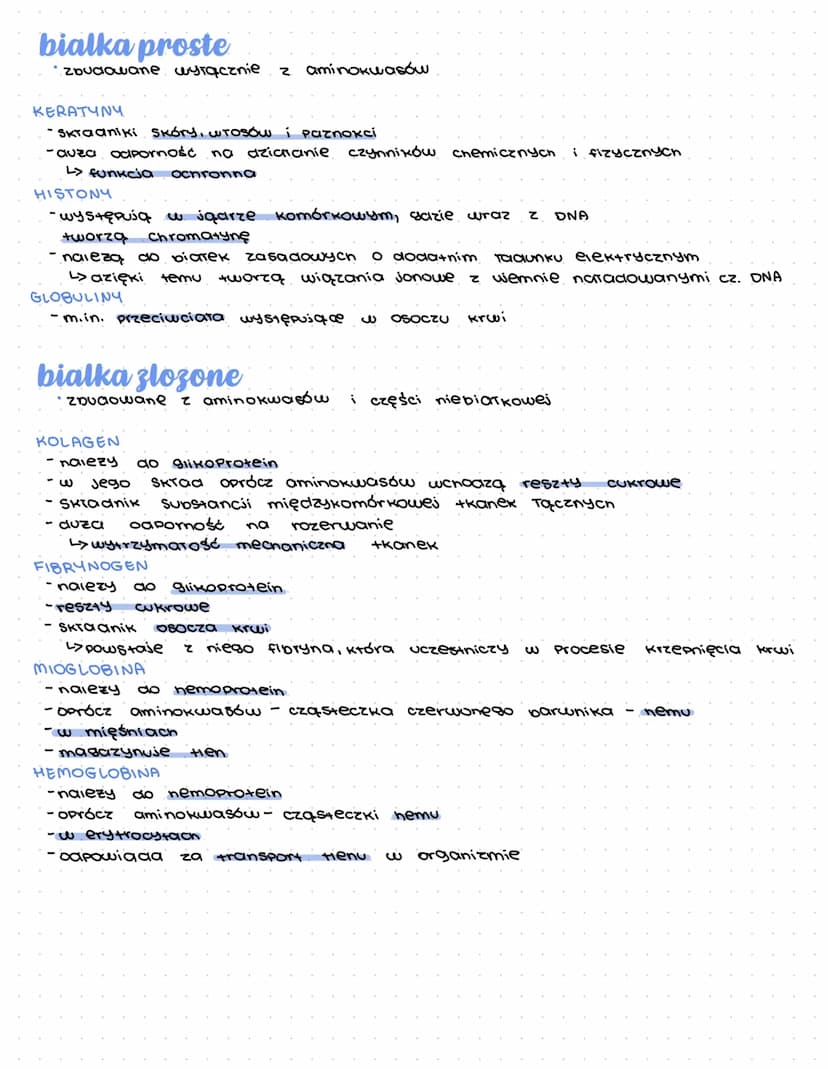 Aminokwasy
Zbudowane sa z węgia, wodoru, tienu i azotu, w SkTad niektórych wchodzi tez
siarka
obecność dwóch grup funkcyjnych: zasadowej -NH