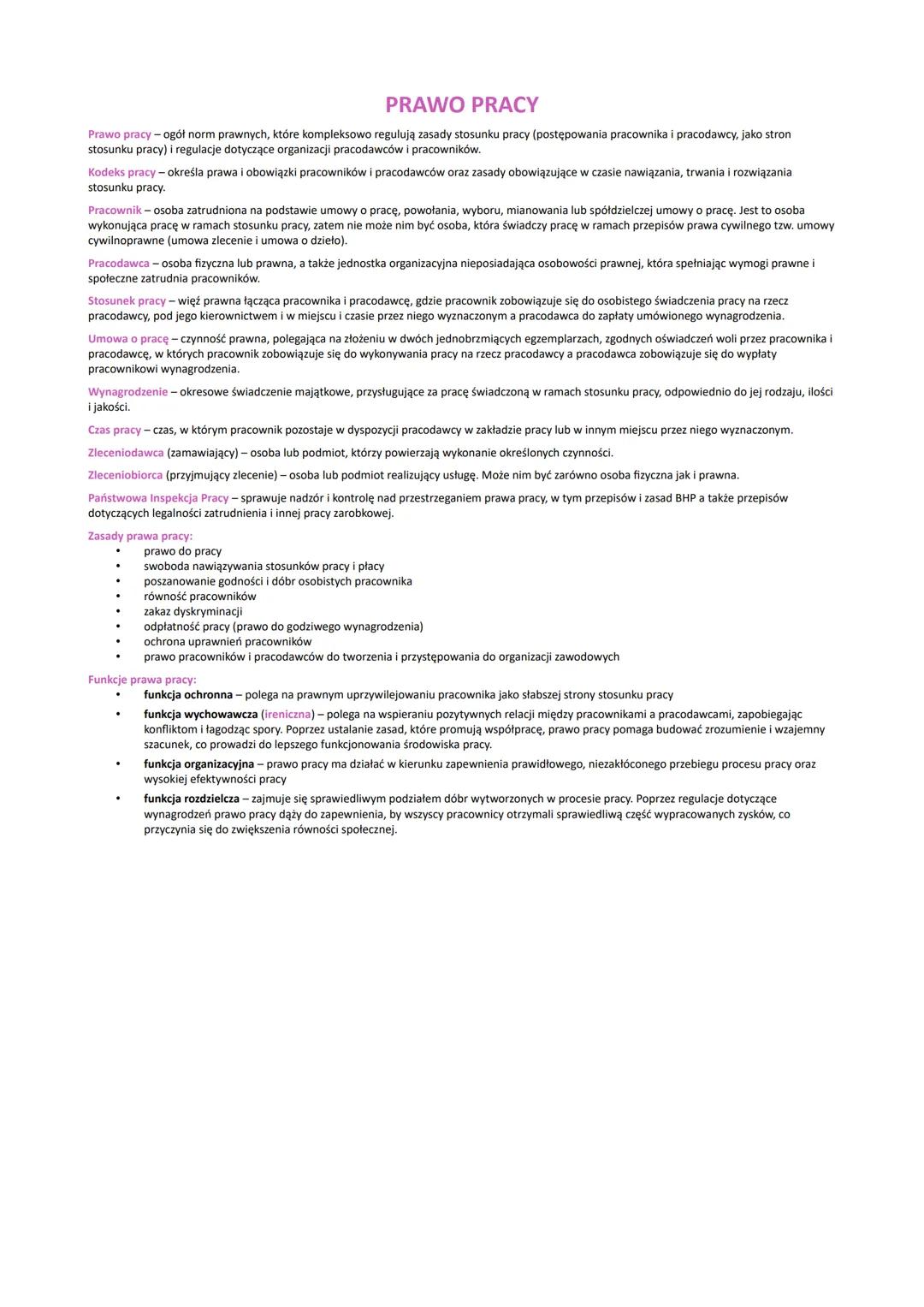Prawo Pracy - Podstawowe Informacje