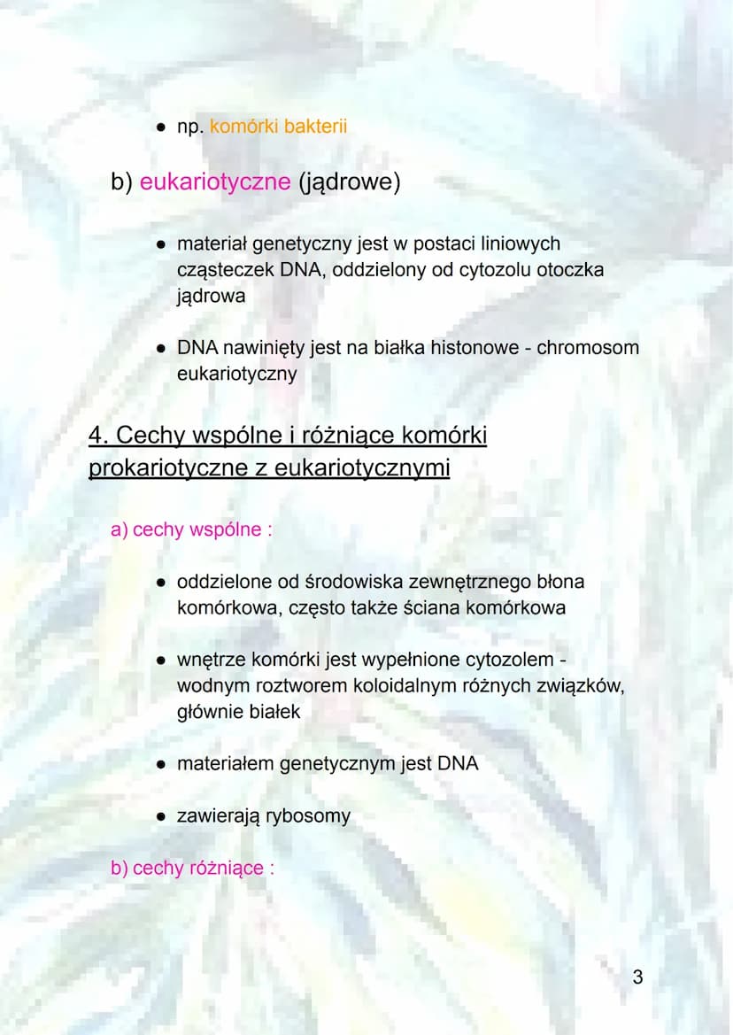 Podstawowe informacje o komórkach
1.Poziomy organizacji komórkowej :
a) organizmy jednokomórkowe - zbudowane z jednej
komórki, która pełni w