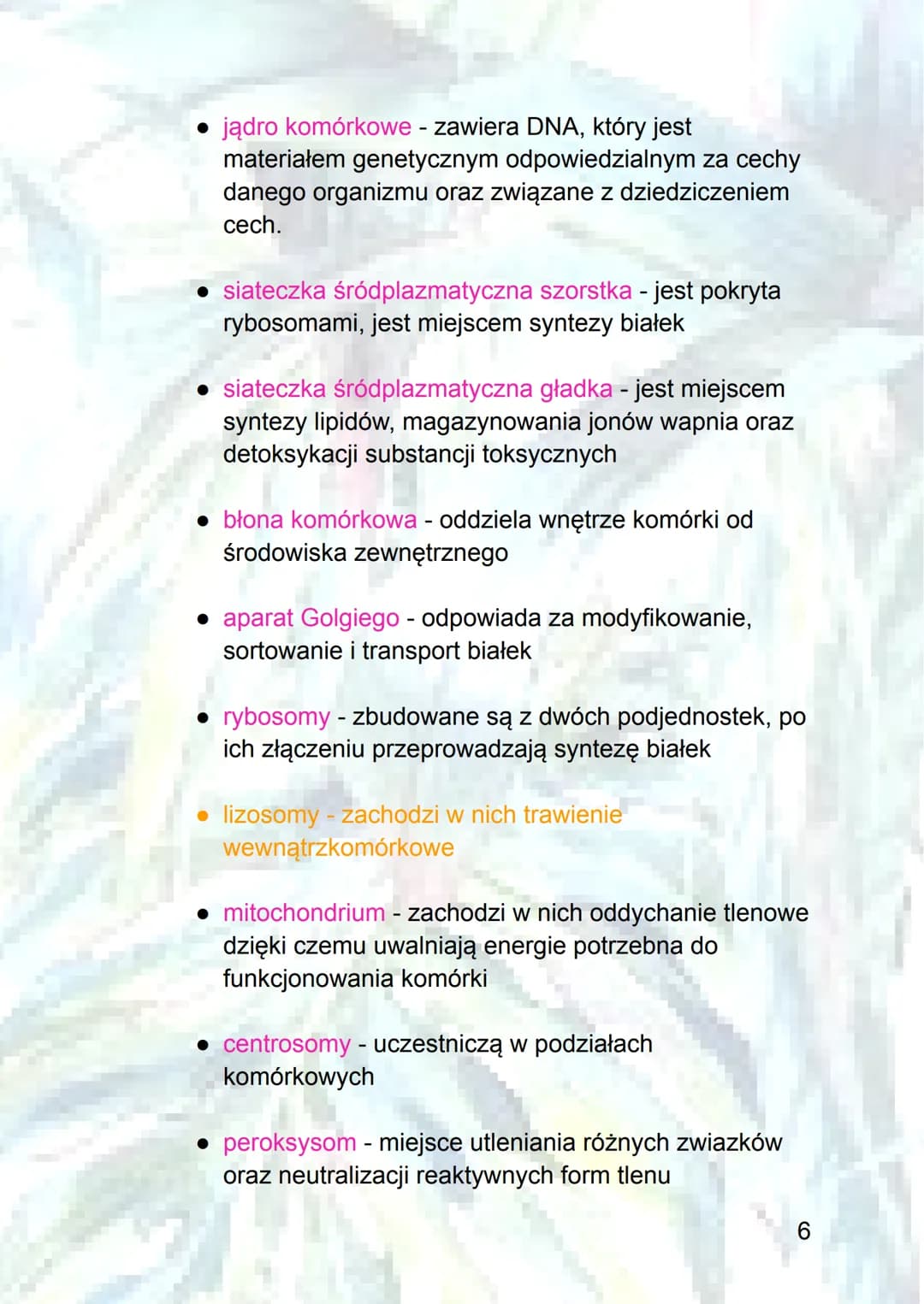 Podstawowe informacje o komórkach
1.Poziomy organizacji komórkowej :
a) organizmy jednokomórkowe - zbudowane z jednej
komórki, która pełni w