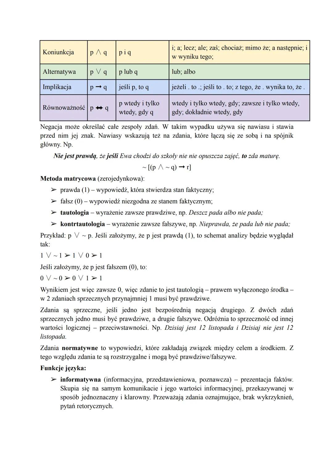 Logika - nauka o zasadach poprawnego rozumowania, formułowania poprawnych wniosków
(konkluzje, twierdzenia kończące rozumowanie) na podstawi
