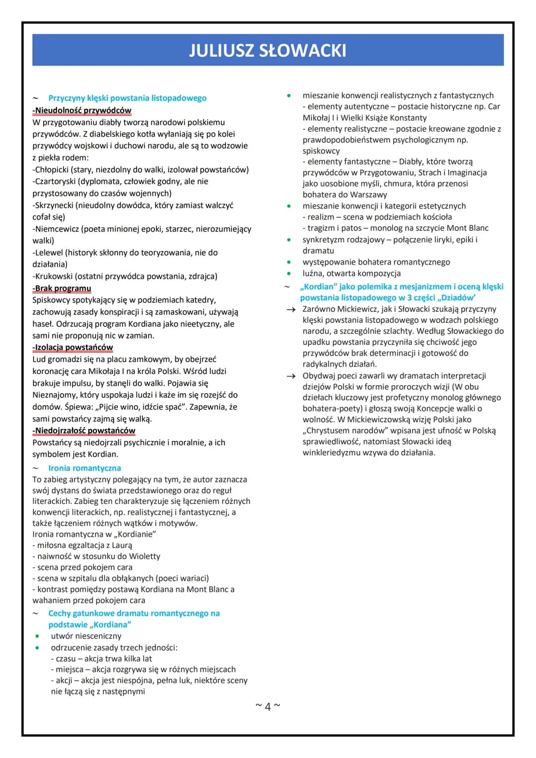 JULIUSZ SŁOWACKI
BIOGRAFIA
Poeta, dramatopisarz urodzony w 1809 roku w
Krzemieńcu na Wołyniu. Ukończył studia prawnicze na
Uniwersytecie Wie
