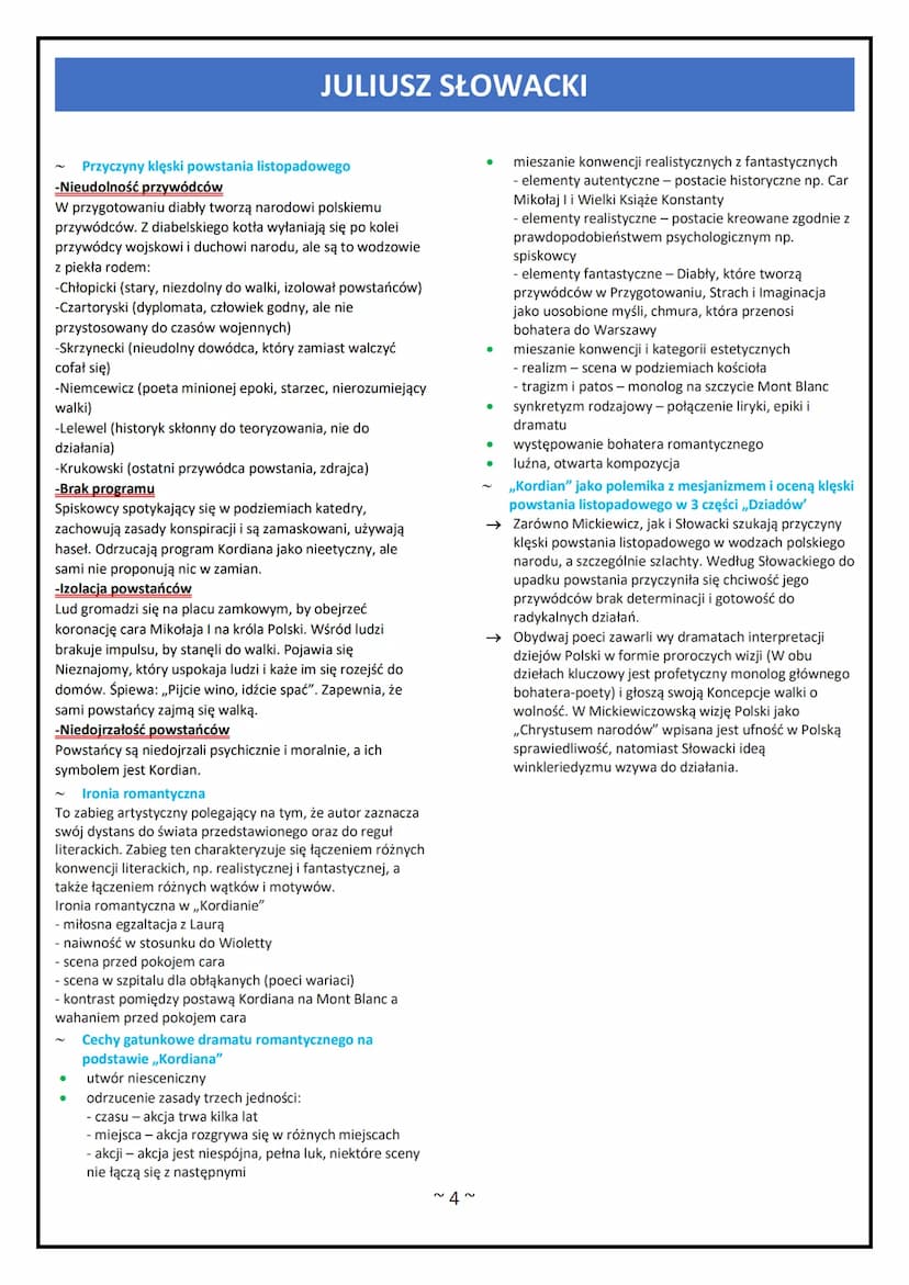 JULIUSZ SŁOWACKI
BIOGRAFIA
Poeta, dramatopisarz urodzony w 1809 roku w
Krzemieńcu na Wołyniu. Ukończył studia prawnicze na
Uniwersytecie Wie