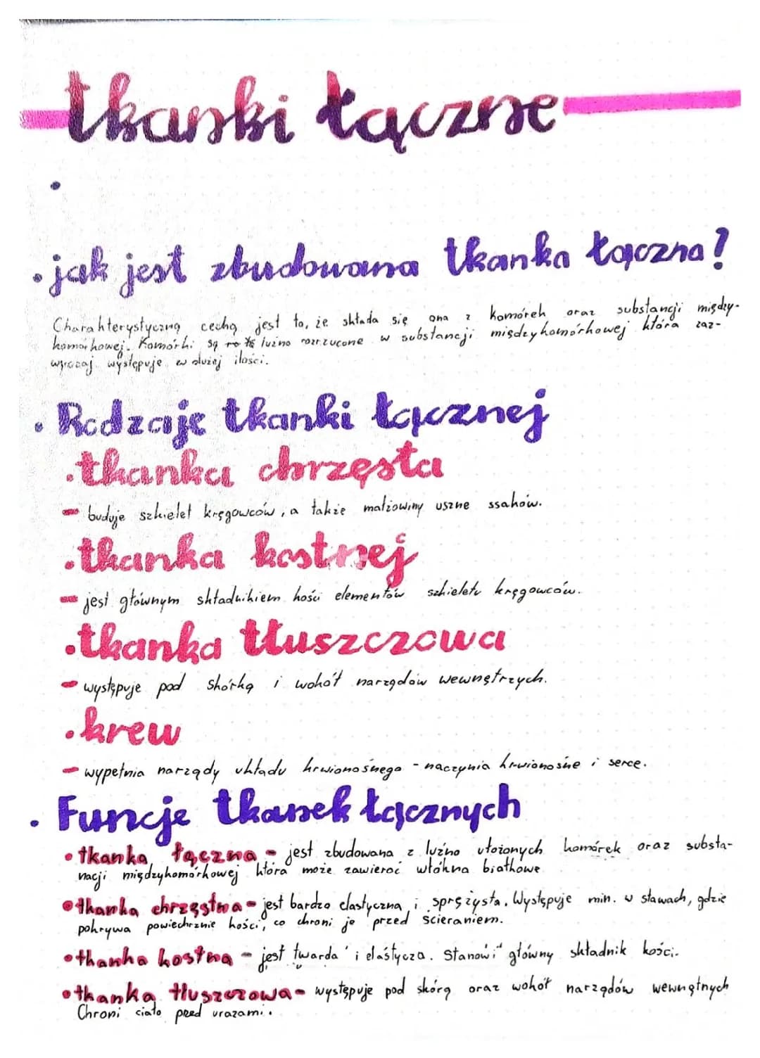 Czym jest tkanka łączna i gdzie występuje? Rysunek i rodzaje