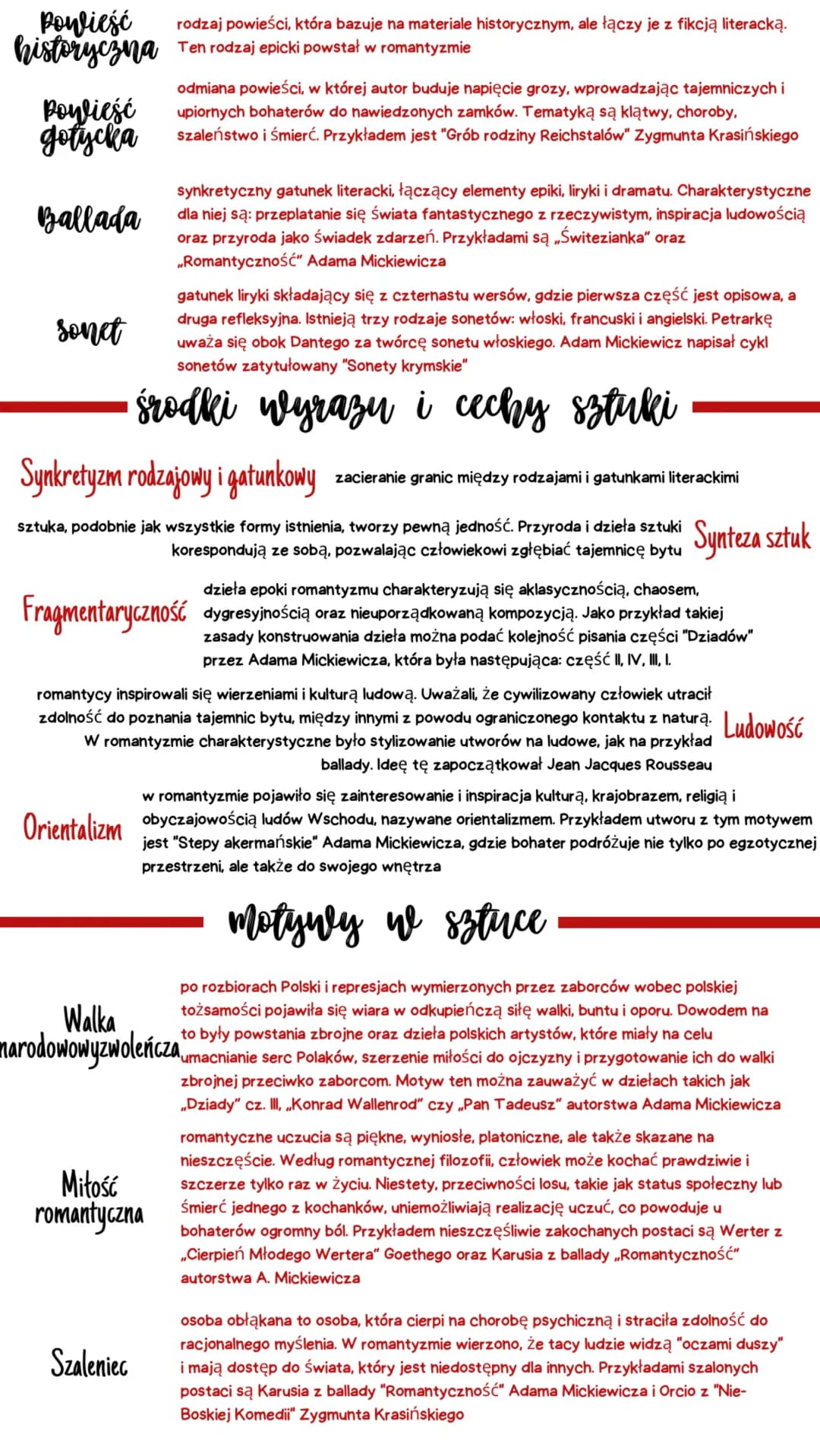 
<p>Ramy czasowe romantyzmu w Polsce obejmują lata od 1822 r. (wydanie zbioru Ballady i romanse Adama Mickiewicza) do 1863 r. (powstanie sty