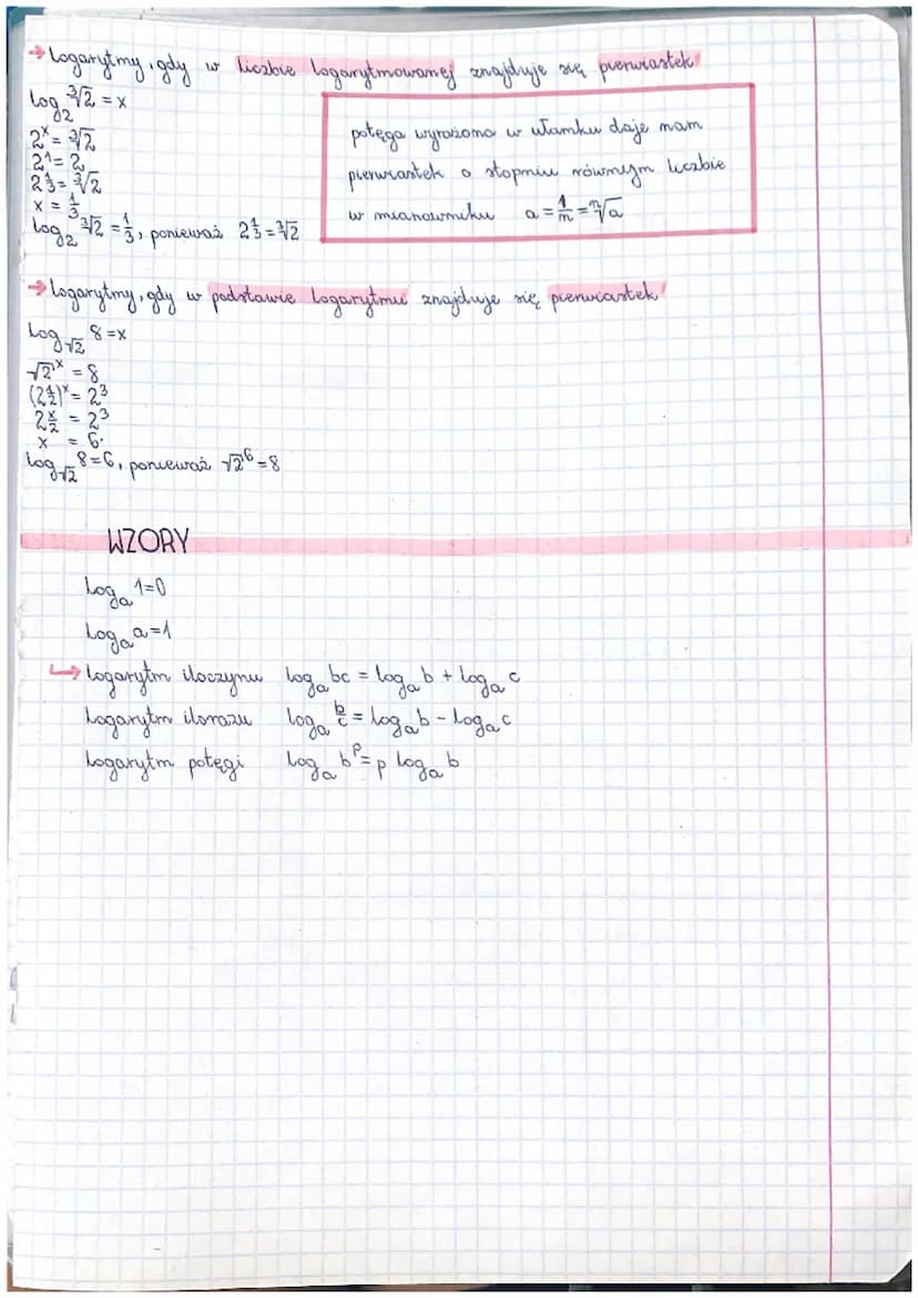 PRZYKŁAD I
Log 9 =x
ہیں ہیں ۔
podstawa logarytmu
3= 3²
LOGARYTMY
logarytm o podstawie a z licaly to to wykładnik potęgi, do który należy
pod