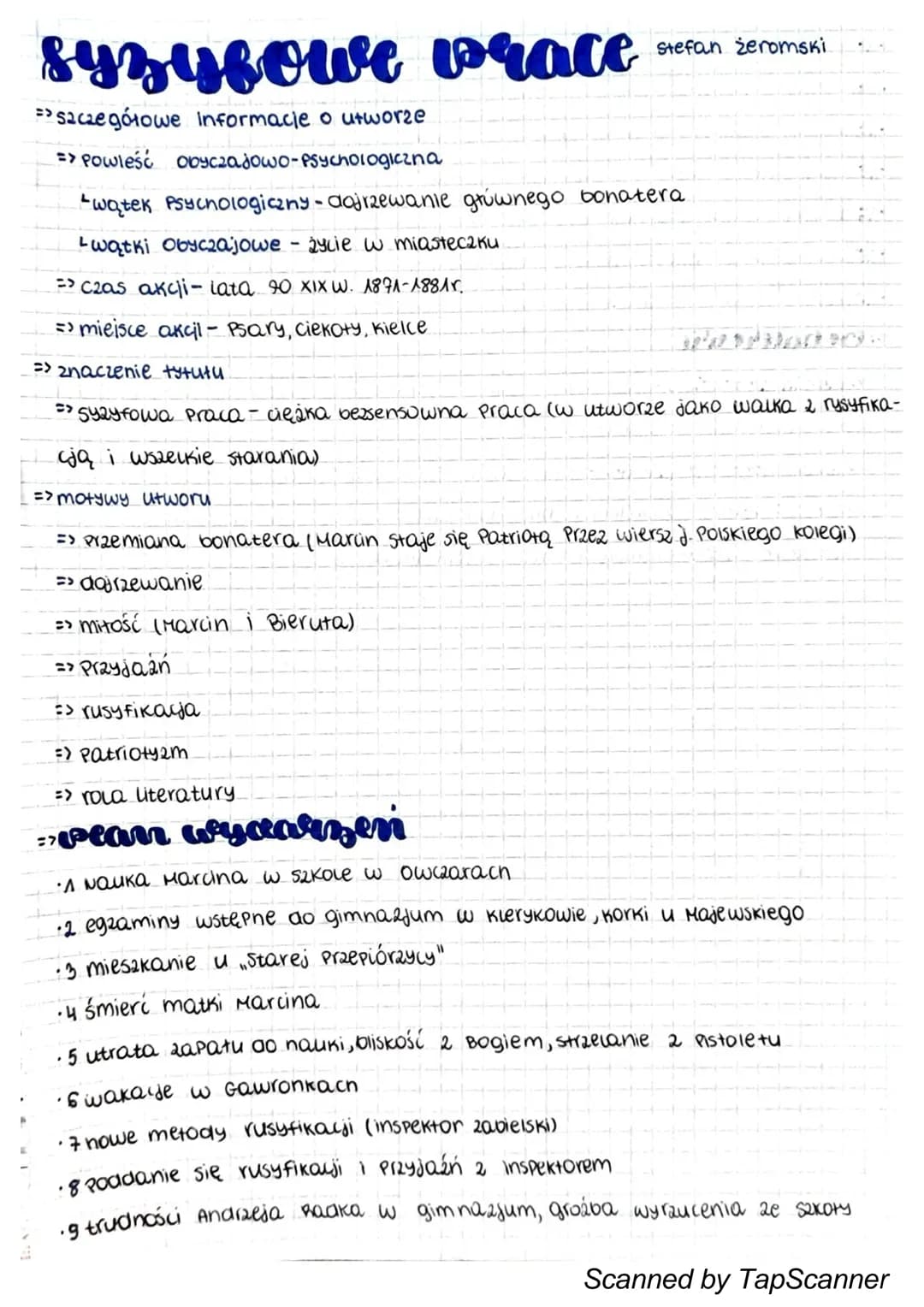 Syzyfowe Prace - notatka