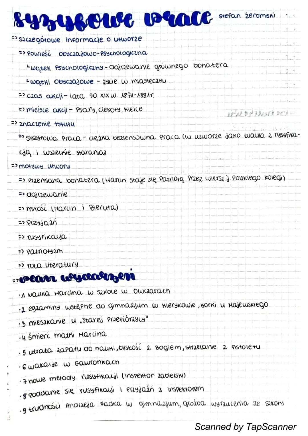 syzyfowe prace
=>Saczegółowe informacje o utworze
=>Powieść obyczajowo-psychologiczna
-wątek Psychologiczny - dojrzewanie głównego bohatera
