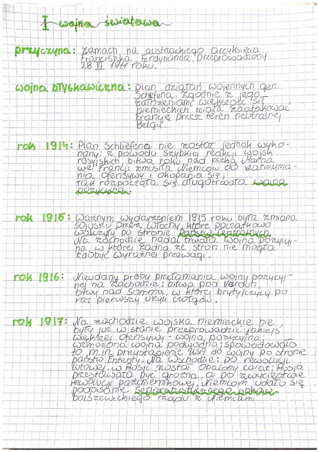 # I wojna światowa

przyczyna: zamach na austriackiego arcyksięcia
Francisaka Ferdynanda, przeprowadzony
28 VI 1914 roku.

wojna błyskawiczn