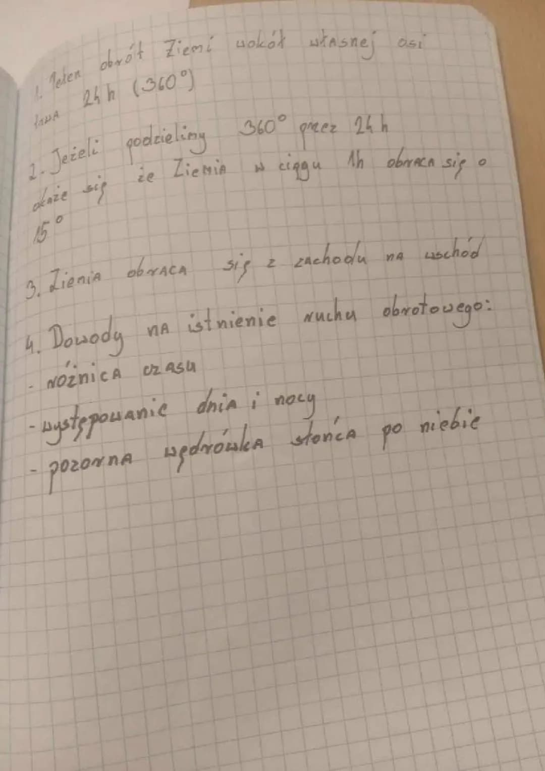 Ruch Obrotowy Ziemi i Jego Następstwa - Klasa 6