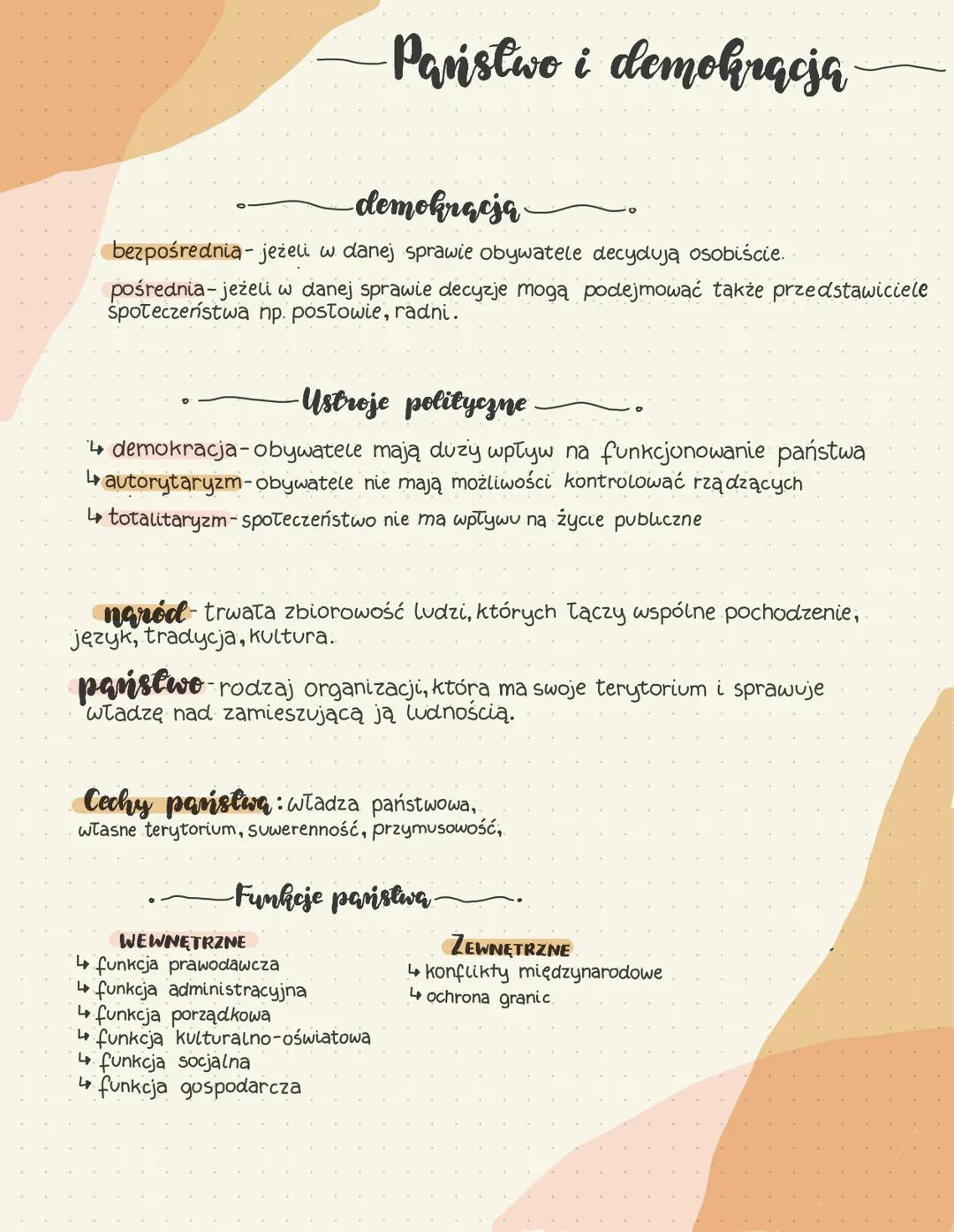-Państwo i demokracja

-demokracją

bezpośrednią - jeżeli w danej sprawie obywatele decydują osobiście.

pośrednia-jeżeli w danej sprawie de