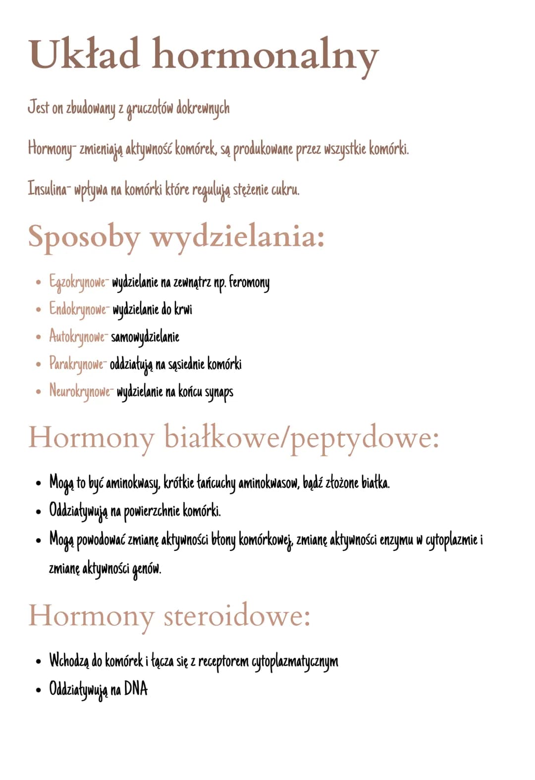 Układ hormonalny
Jest on zbudowany z gruczołów dokrewnych
Hormony- zmieniają aktywność komórek, są produkowane przez wszystkie komórki.
Insu
