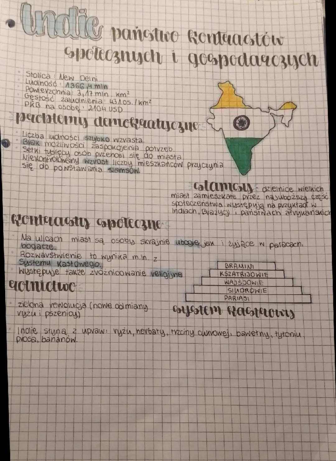 Indie państwo kontrastów
Społecznych i gospodarczych
Stolica: New Delni
Luolnosc 1366,4 mln.
Powierzchnia: 3,17 min km²
Gęstość zaludnienia: