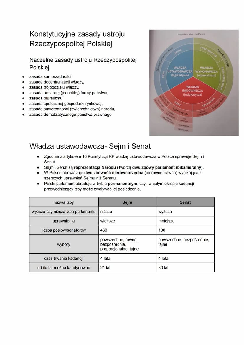 Konstytucja
Konstytucja jest najwyższym aktem prawnym w państwie, z którym wszystkie inne akty
muszą być zgodne.
Spośród innych aktów prawny