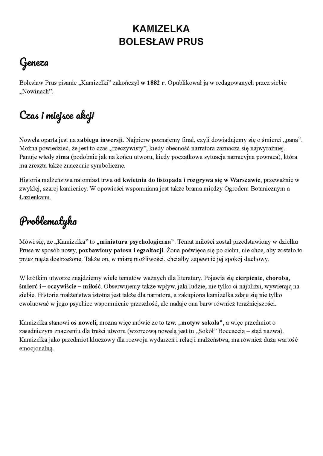 Kamizelka - Streszczenie, Bohaterowie i Plan Wydarzeń
