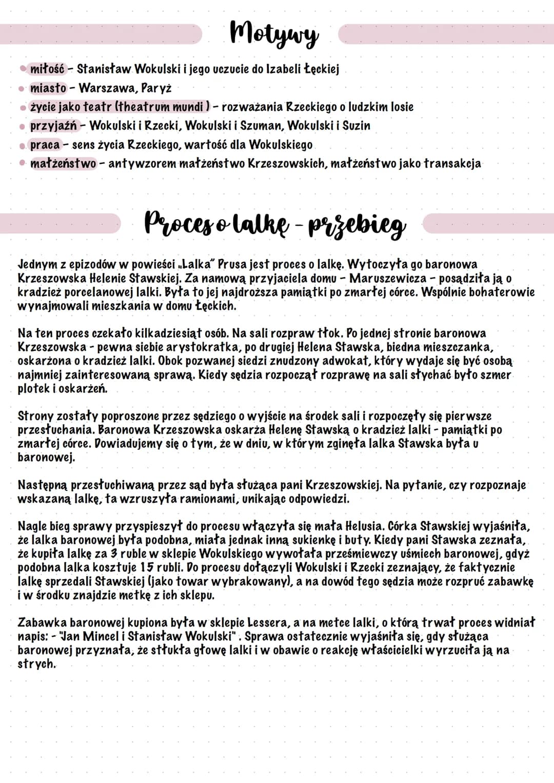 * Lalka
Bolestaw Prus
Lalka to powieść realistyczna Bolesława Prusa, początkowo (w latach 1887-1889) wydawana w
odcinkach (dwutomowe wydanie