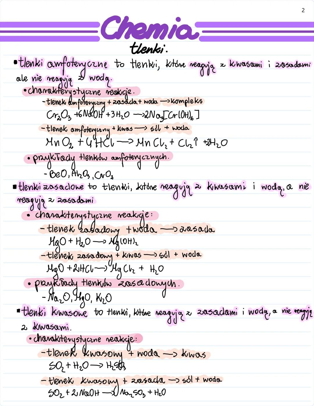 # Chemia
tlenki

- Wzór ogólny tlenków:
$E_2O_n$

$E$ - pierwiastek
$n$ - wartościowość pierwiastka

- Otrzymywanie tlenków.

- z pierwiastk