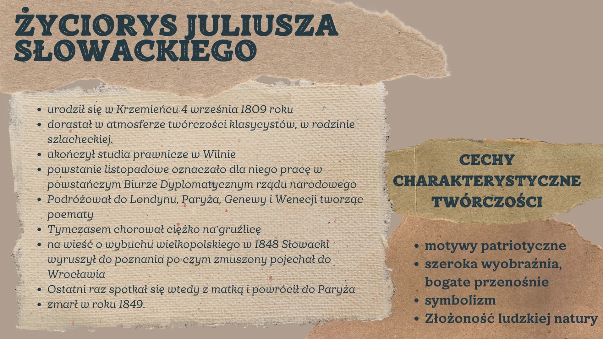 www.b
JULIUSZ
SŁOWACKI KIM BYŁ
JULIUSZ?
Juliusz Słowacki jest tradycyjnie zaliczany do
Trzech Wieszczów. Jest znany przede wszystkim
jako po