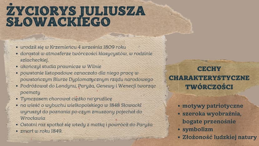 www.b
JULIUSZ
SŁOWACKI KIM BYŁ
JULIUSZ?
Juliusz Słowacki jest tradycyjnie zaliczany do
Trzech Wieszczów. Jest znany przede wszystkim
jako po