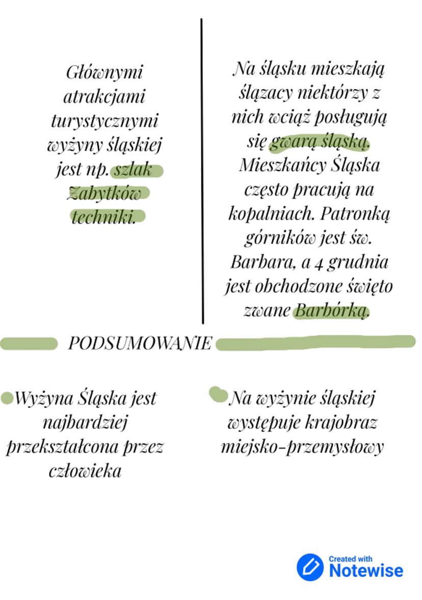 KRAJOBRAZ
Wyżyna Śląska jest
położona na wyżynach
Polskich. Tamtejszy
krajobraz odznacza się
mało urozmaiconą
rzeźbę terenu.
wyżyny śląskiej