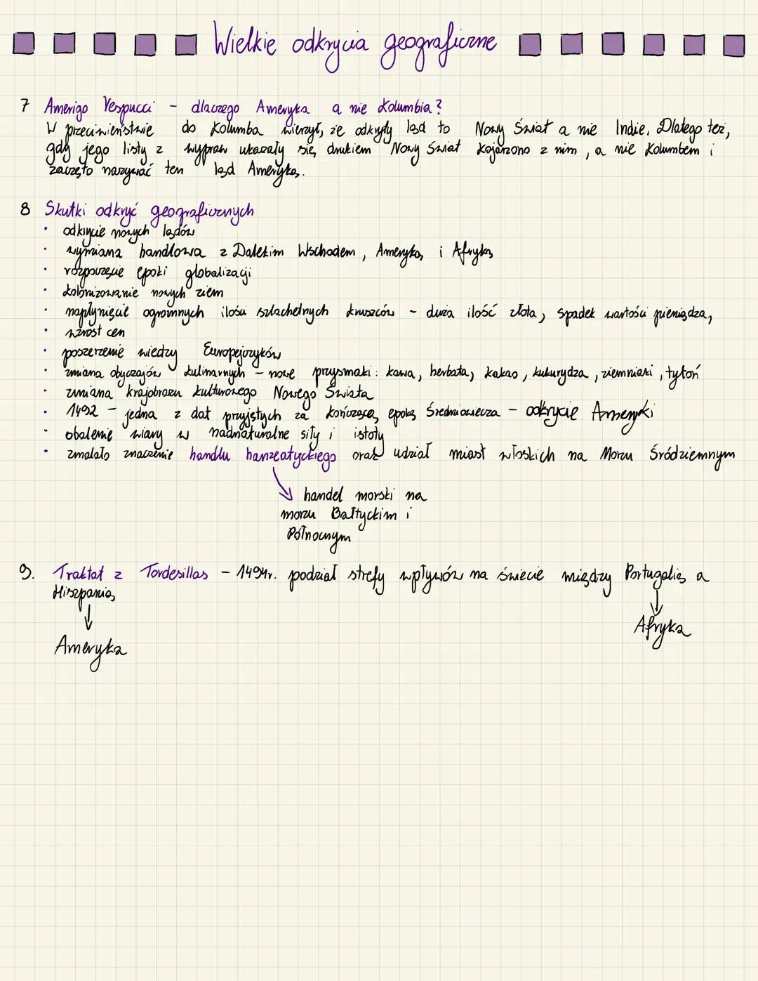 Wielkie odkrycia geograficame
7 Amerigo Vespucci - dlaczego Ameryka a nie Kolumbia?
W przeciwieństwie
do Kolumba wierzył, że odkryły lad to 