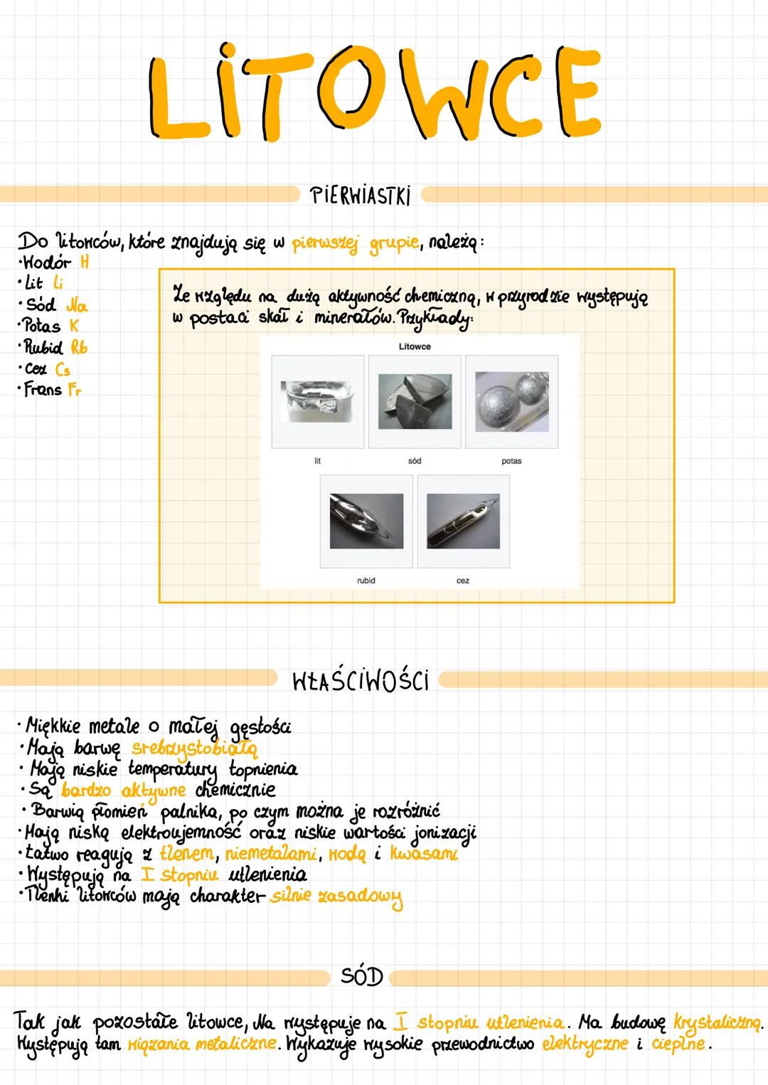 Litowce - Charakterystyka i Właściwości Pierwiastków