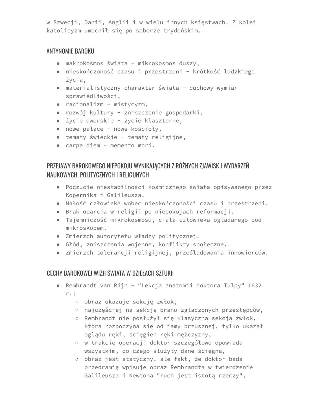 BAROK
EPOKA PRZECIWIEŃSTW. WPROWADZENIE DO KULTURY BAROKU.
NAZWA EPOKI
Z j. portugalskiego "barokko", czyli "perła o nieregularnym
kształcie