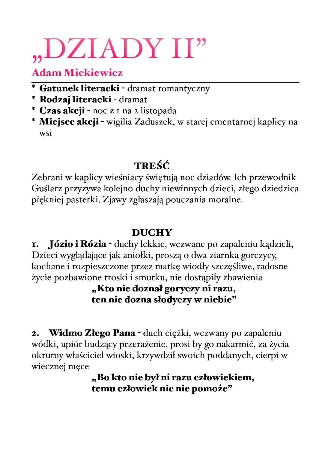 „Dziady II” Adam Mickiewicz