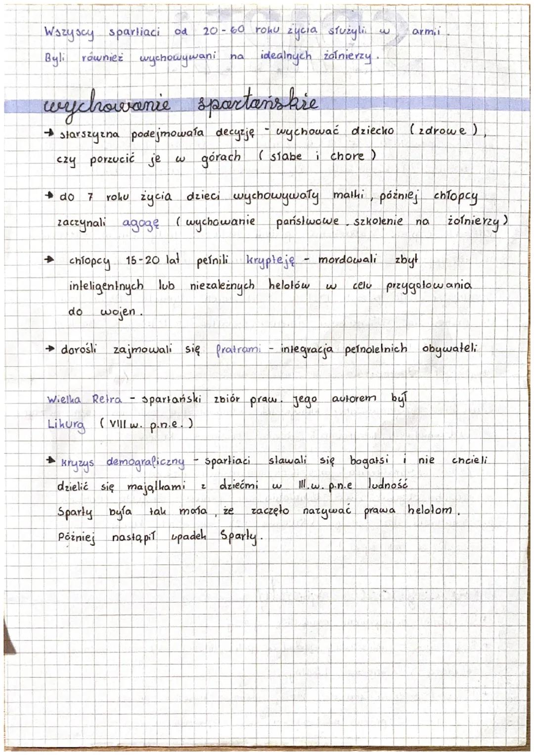 Lacedemończycy
sparta
w krainie geograficznej
O nazwie Lakonia. Do jej utworzenia doszło dzięki
połączeniu się czterech wsi E
dolinie rzeki.