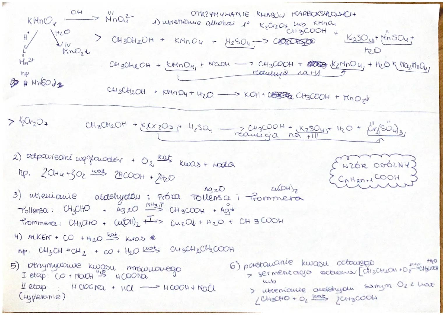 KMnO
H₂₂2+
пр
11+₂0
> K₂Cr₂O7
UN
MWSO₂
04
MnO₂
VI
-> MnO²-
> CH3CH₂OH +
CH3CH₂OH
Tollensa CH₂CHO
Trommera: CH3CHO
I etap
(hypleranie)
4) ALK